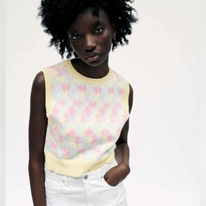 Zara Yellow and Pink Top